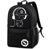 Anime Cartoon Luminous Backpack with USB Charging Port and Lock &Pencil Case