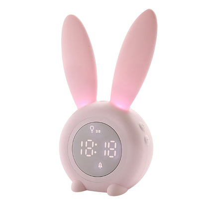 XR - MM - C03 Bunny Ear Alarm Clock Electronic LED Display Sound Control Rabbit Night Lamp