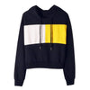 Hooded Color Blocking Hoodie Long-sleeved Pullover Sweater