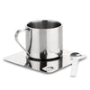 Stainless Steel Coffee Tea Cup with Saucer Spoon Double Wall Hot and Cold Drinks Thermal Mugs