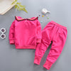 Flounce Bowknot Girl Two-piece Suit Long Sleeve Cotton Children Garment