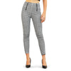 Women Pencil Pants Slim-fit Plaid High Waist