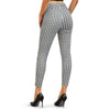 Women Pencil Pants Slim-fit Plaid High Waist