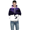 Men Pullover Hoodie Fashionable Printed Pattern Long Sleeve with 2 Pockets