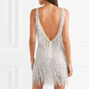 New Style Women's Sexy Fringed V-neck Slim Dress