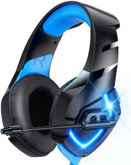 K9 Gaming Headset,Gaming Headphones with RGB LED Lights, Noise Cancelling, Stereo PS Vita Headset with Microphone, Over-Ear Headphones